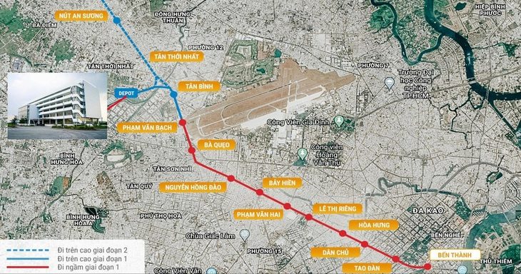 Bàn giao mặt bằng metro Bến Thành - Tham Lương trong tháng 6-2024- Ảnh 1. Sơ đồ tuyến metro Bến Thành - Tham Lương - Ảnh: MAUR