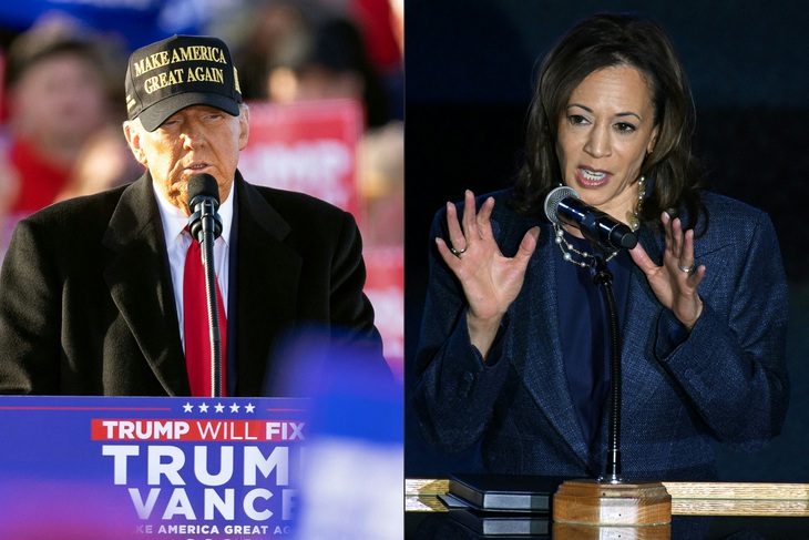 48 giờ tranh cử cuối cùng: Ông Trump giận dữ, bà Harris cười tươi - Ảnh 1. 48 giờ tranh cử cuối cùng: Ông Trump giận dữ, bà Harris hứng khởi - Ảnh 1.